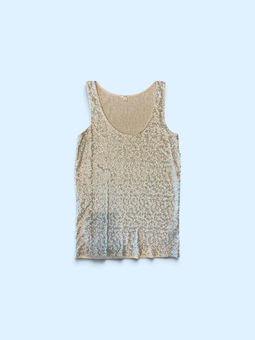 J.Crew Silver Sequin Embellished Tank Top